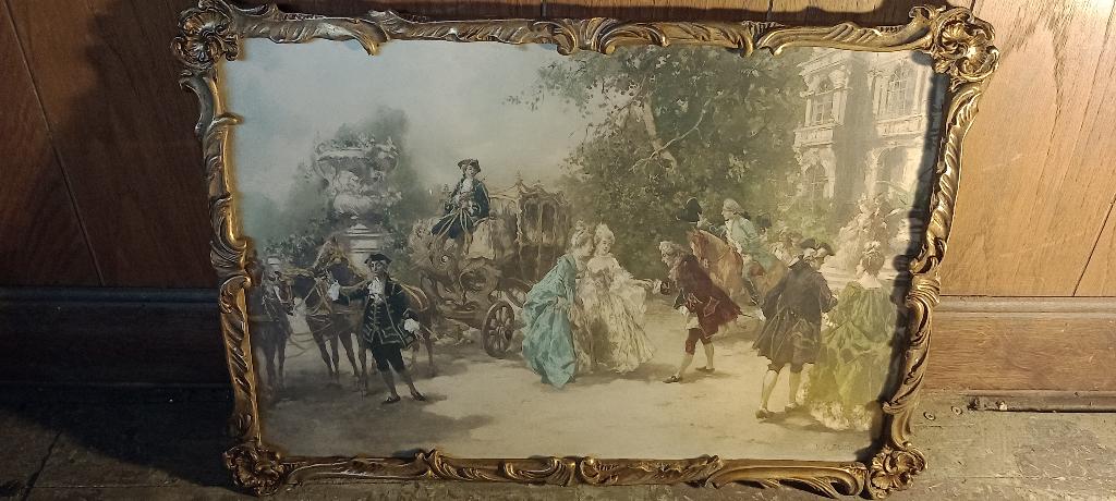 Gravure signée Vicente de Paredes, Scène Galante ,55x38,n445, Antiquités & Art, Enlèvement ou Envoi, Gravure