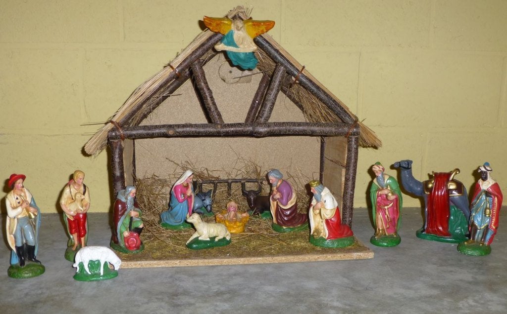 Oude gipsen Kerstbeelden, Ophalen, Zo goed als nieuw