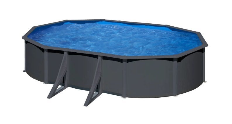 Zwembad Gre  - metaal antraciet grijs., Tuin en Terras, Ophalen, Gebruikt, 80 tot 120 cm, 300 cm of meer