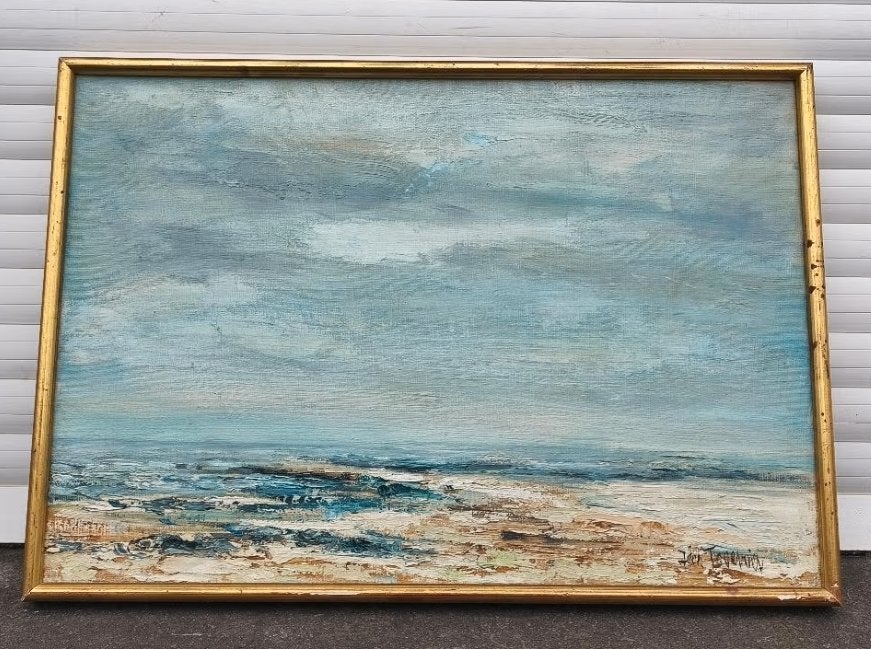 Huile sur toile marine signe jean tavernier, Enlèvement ou Envoi, Toile