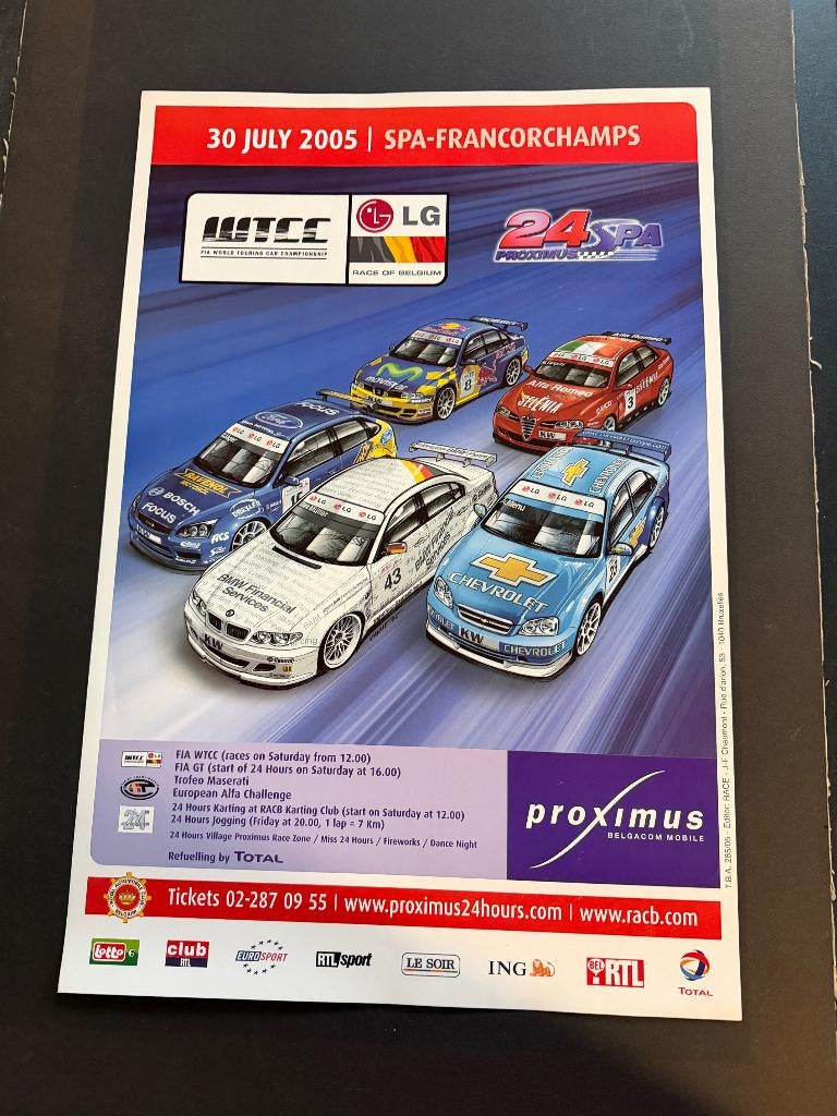 poster 24 uren Francorchamps 2005 Alfa Romeo 156, Verzamelen, Ophalen of Verzenden, Auto's