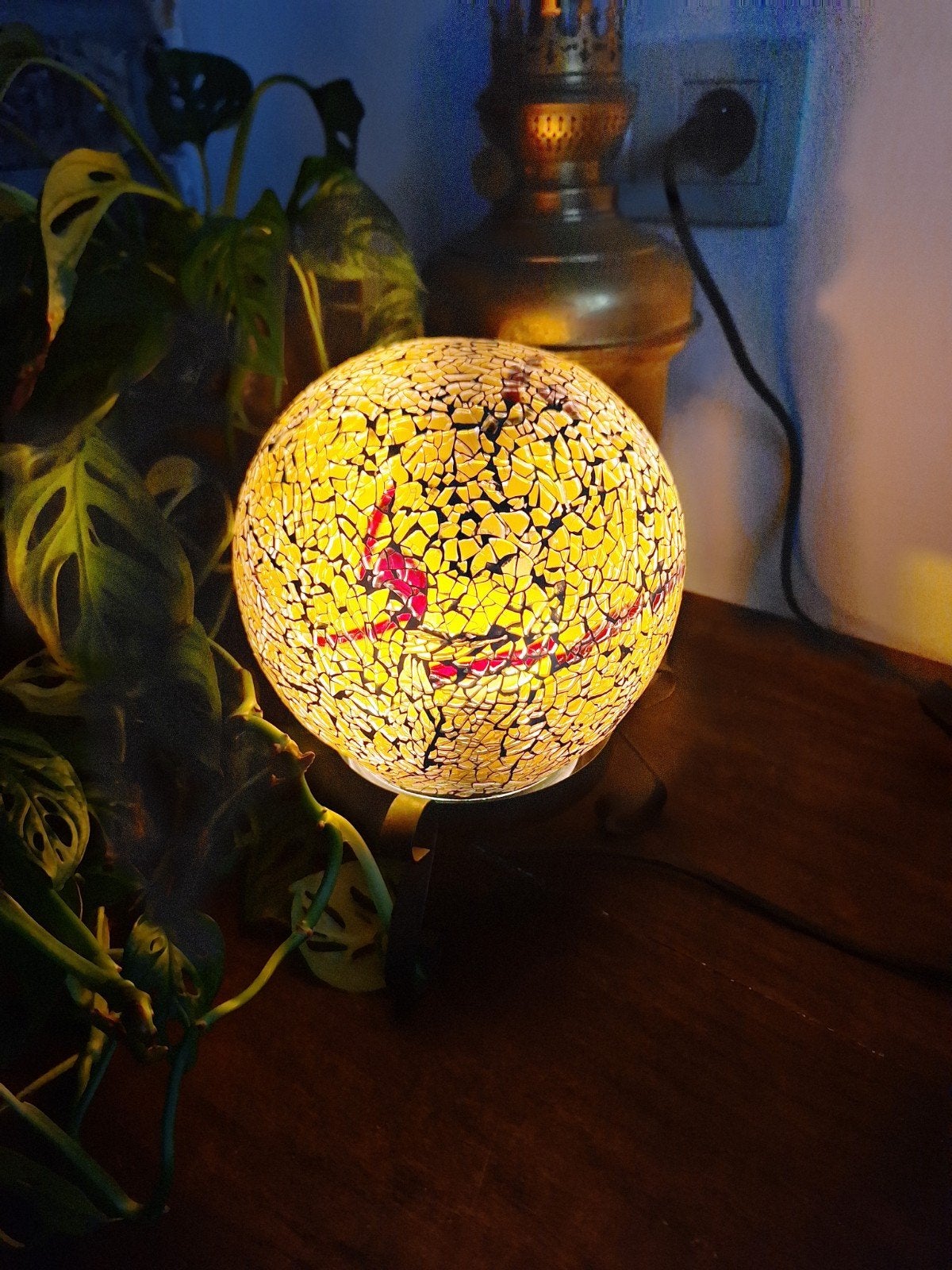 Turkse mozaïek lamp, Huis en Inrichting, Oranje, Ophalen