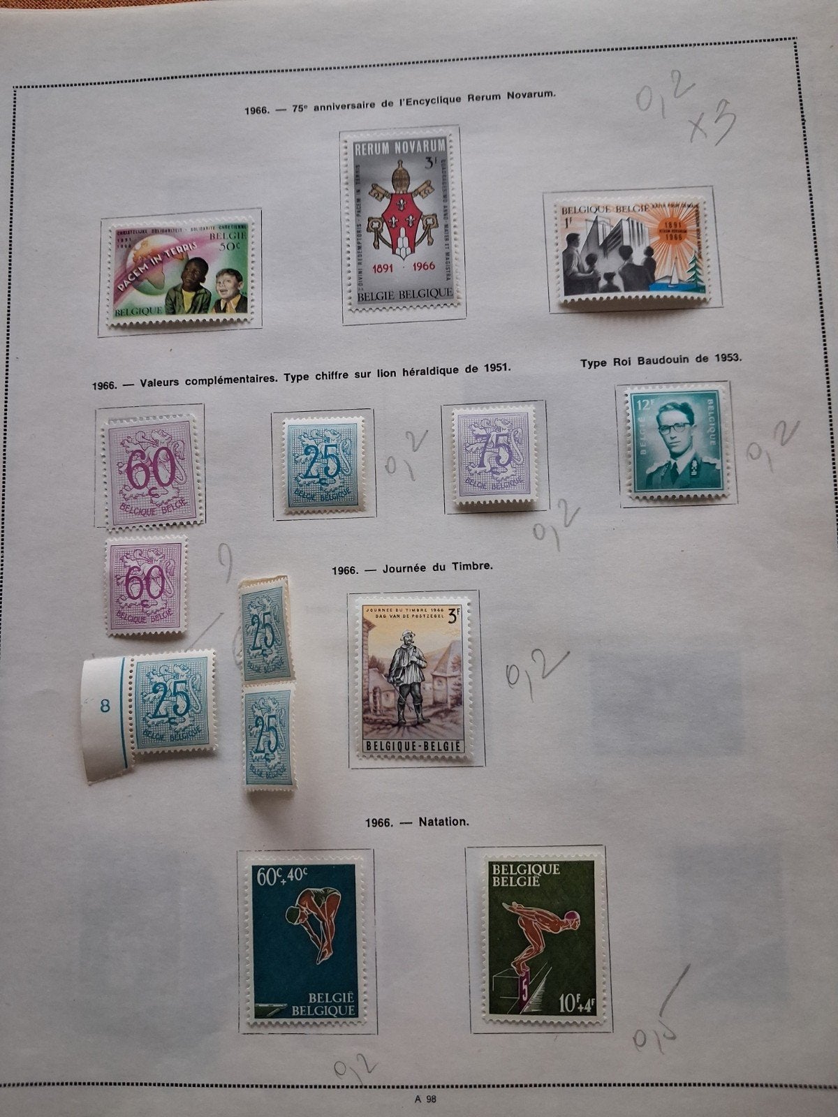 1966 Timbres belges  COB1360/2403 + 3 blocs 40 41 42, Enlèvement ou Envoi