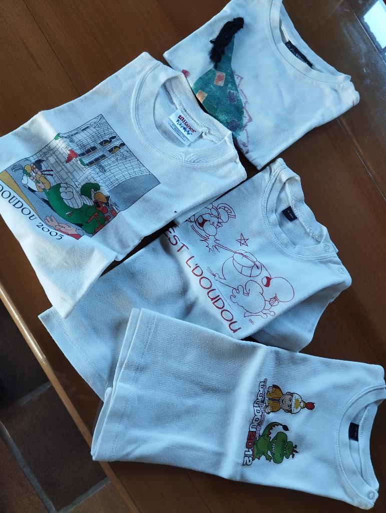 4 T-shirts voor kinderen van Doudou Mons van 1 tot 2 jaar, Ophalen of Verzenden, Gebruikt, 104 of kleiner, Jongen of Meisje