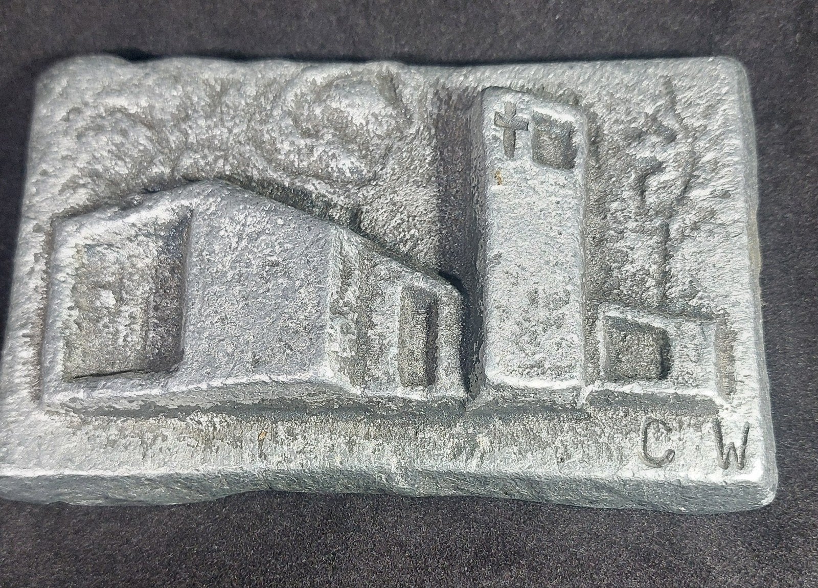 Willy Ceysens (CW) Brutalistisch Aluminium Wandreliëf 14x9cm, Antiek en Kunst, Ophalen of Verzenden