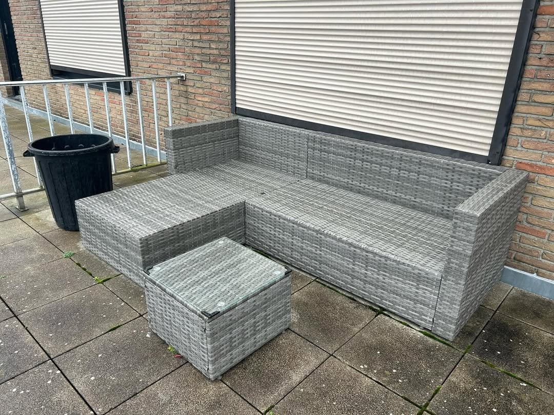 Terras meubel + tafel + kussens, Tuin en Terras, Ophalen, Zo goed als nieuw