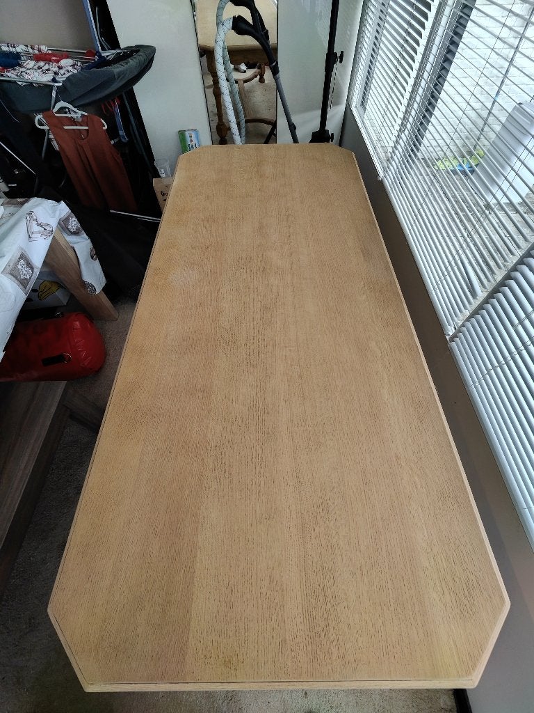 Afgeschuurde eiken tafel 200 x 90 x 75, Ophalen, Gebruikt, Eikenhout, 50 tot 100 cm