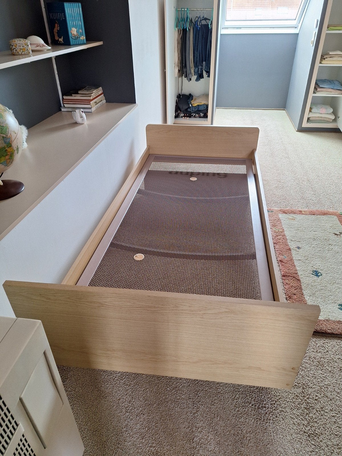 Bed + bedbodem (auping), Huis en Inrichting, Slaapkamer | Bedden, Ophalen, Gebruikt, 90 cm, Eenpersoons