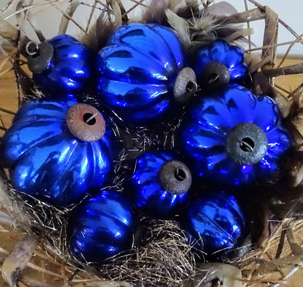 8 prachtige glazen vintage kerstballen, Ophalen of Verzenden, Gebruikt