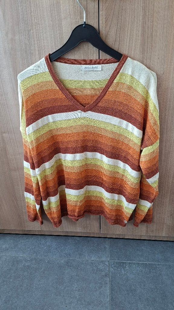 Leuk gestreept truitje van Amélie & Amelie (K801), Kleding | Dames, Truien en Vesten, Meerkleurig, AMELIE & AMELIE, Maat 46/48 (XL) of groter