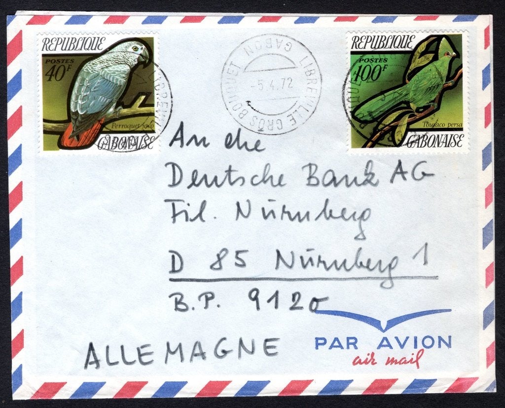GABON Yt. 279-282 Brief Air Mail 1971, Verzenden, Overige landen, Gestempeld