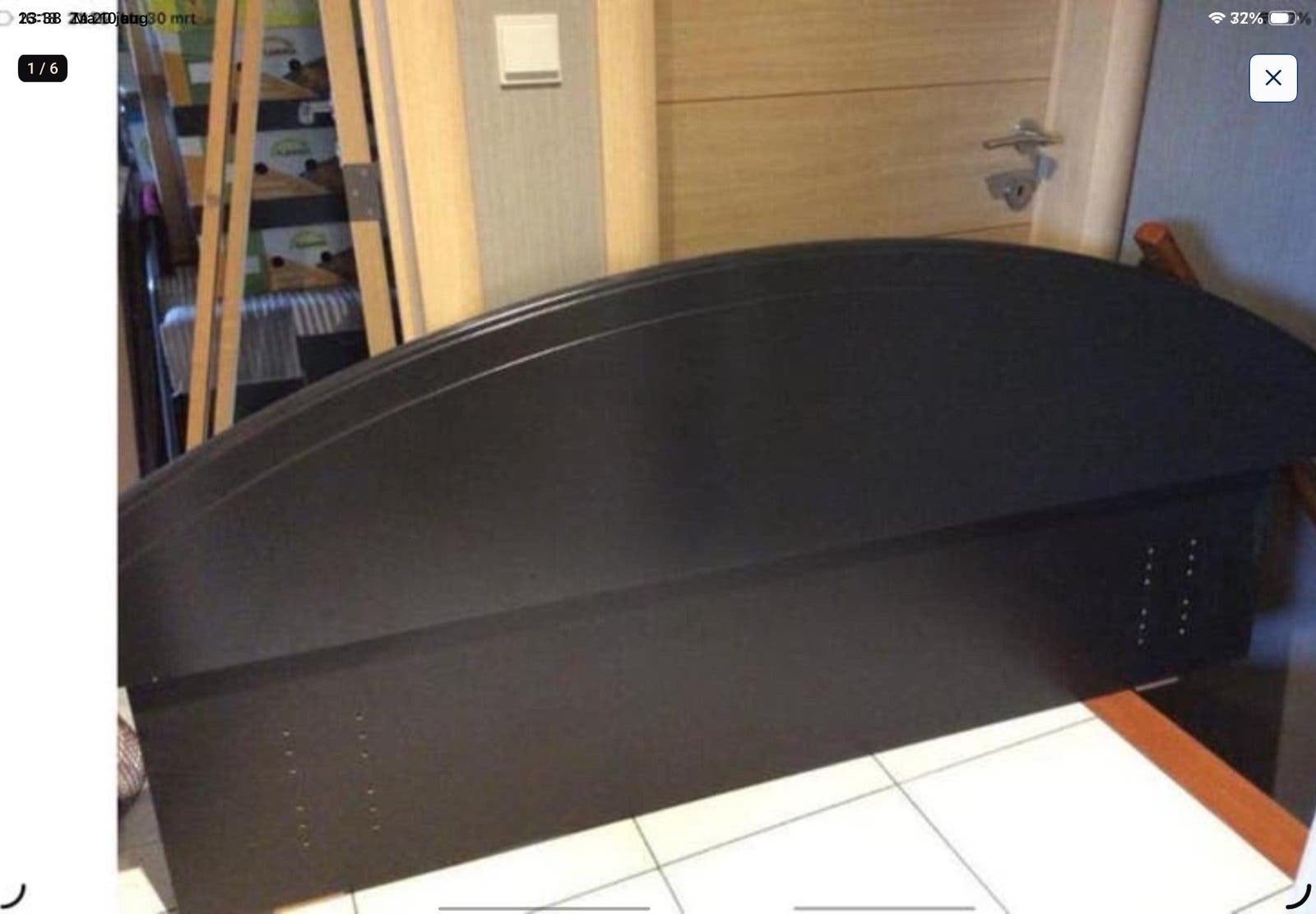 Zwart bed 160x200 zonder lattebodem, Ophalen, Gebruikt, Tweepersoons, Zwart