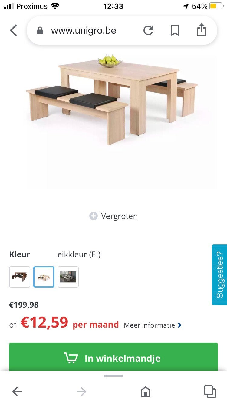 Tafel en banken, Ophalen, Zo goed als nieuw