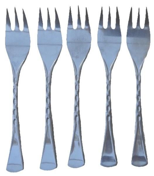 SOLA MONDILUXE 5x taartvork gebaksvork 11,5cm set, Verzenden, Zo goed als nieuw, Inox of Chroom, Los bestek