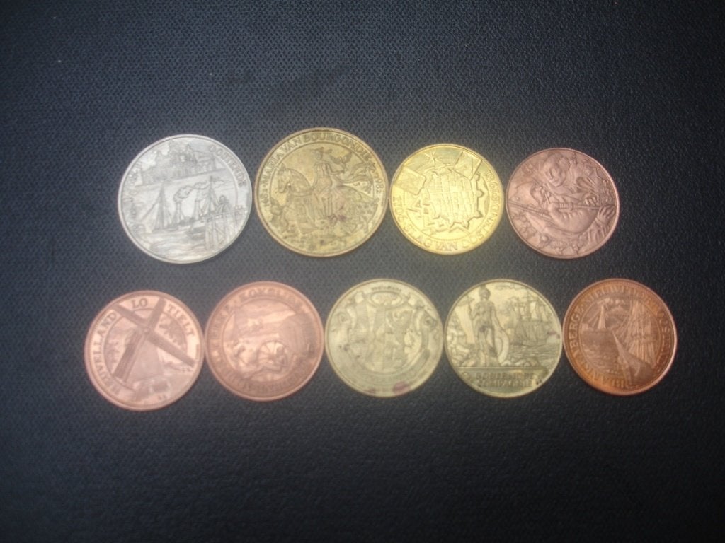 9 gelegenheidsmunten uit West-Vlaanderen voor € 5,00, Ophalen of Verzenden, Losse munt