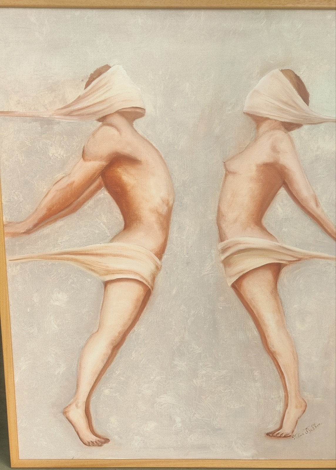 schilderij met kader 84 cm x 104 cm, Antiquités & Art, Art | Peinture | Moderne, Enlèvement