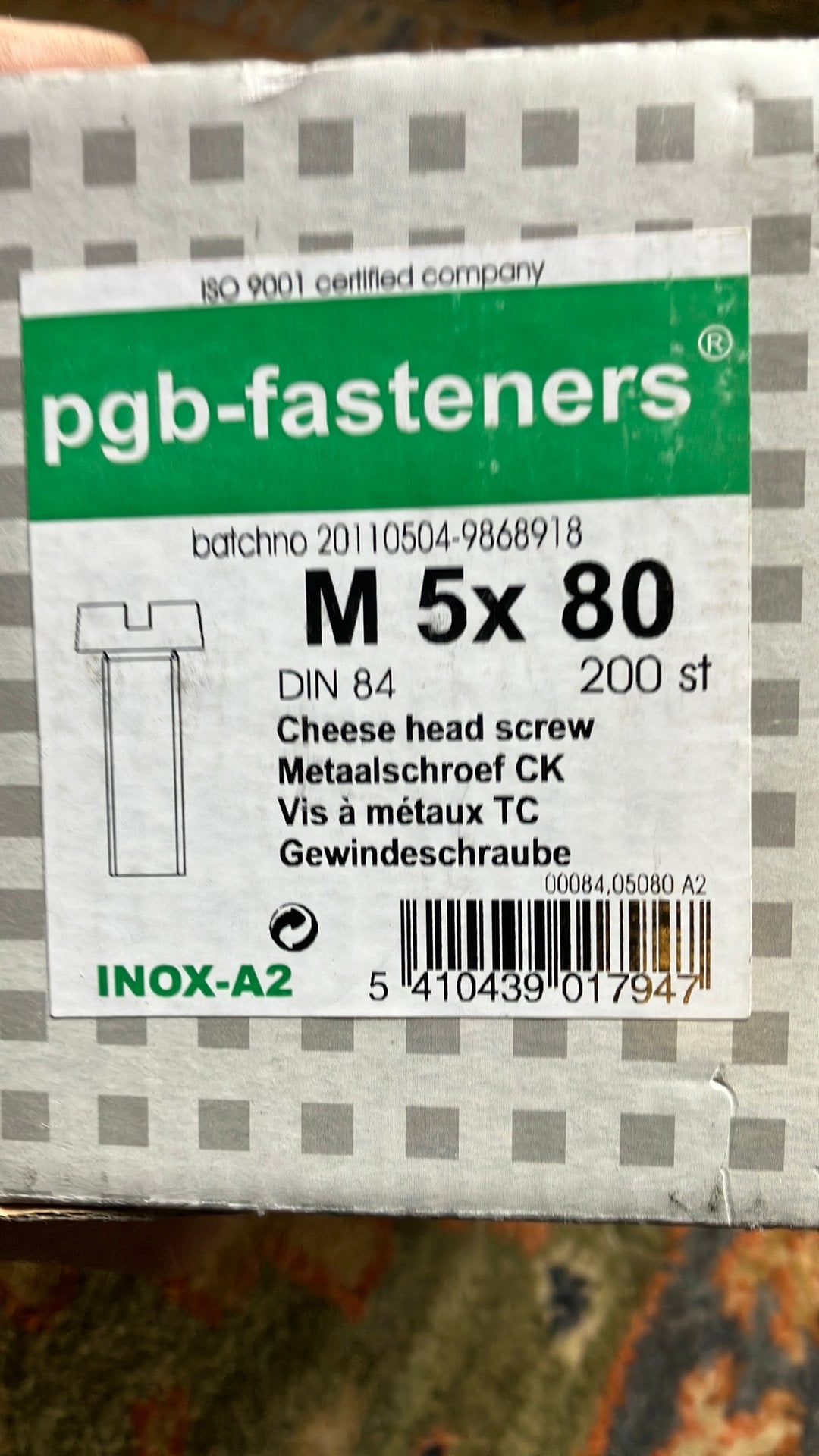 Inox bouten M5x80, Doe-het-zelf en Bouw, Ophalen, Nieuw, Inox