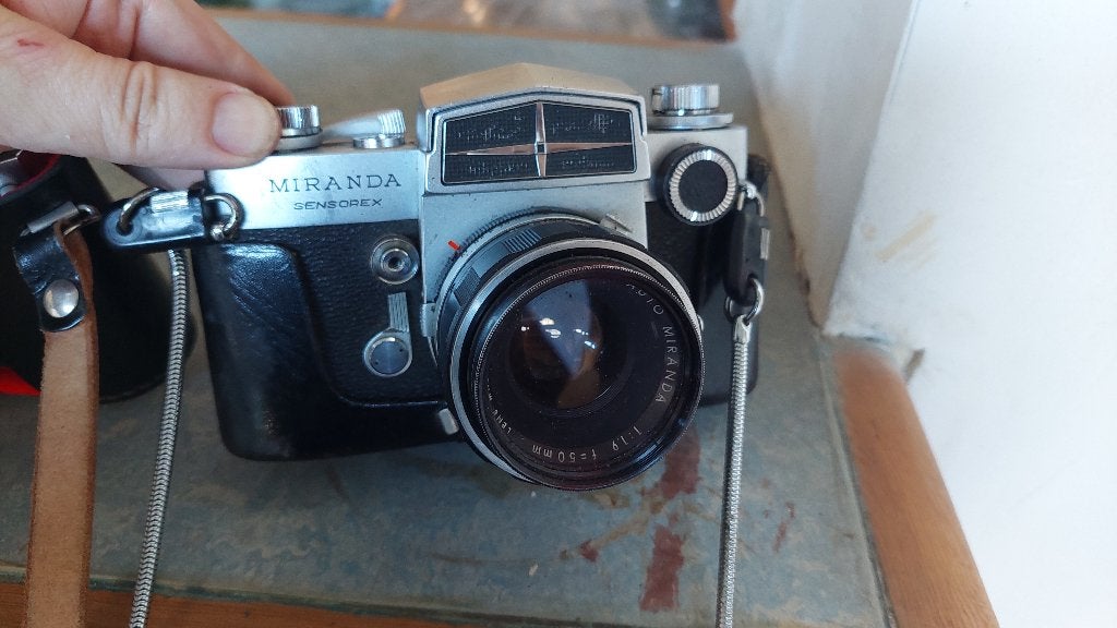 Appareil photo Miranda Auto Sensorex dans son étui en cuir, Ophalen of Verzenden, Gebruikt, Spiegelreflex, Overige Merken