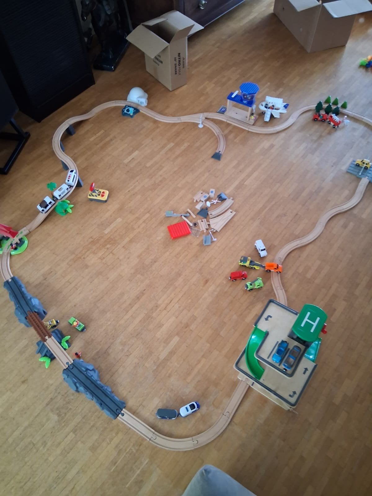 Houten treinset, Ophalen