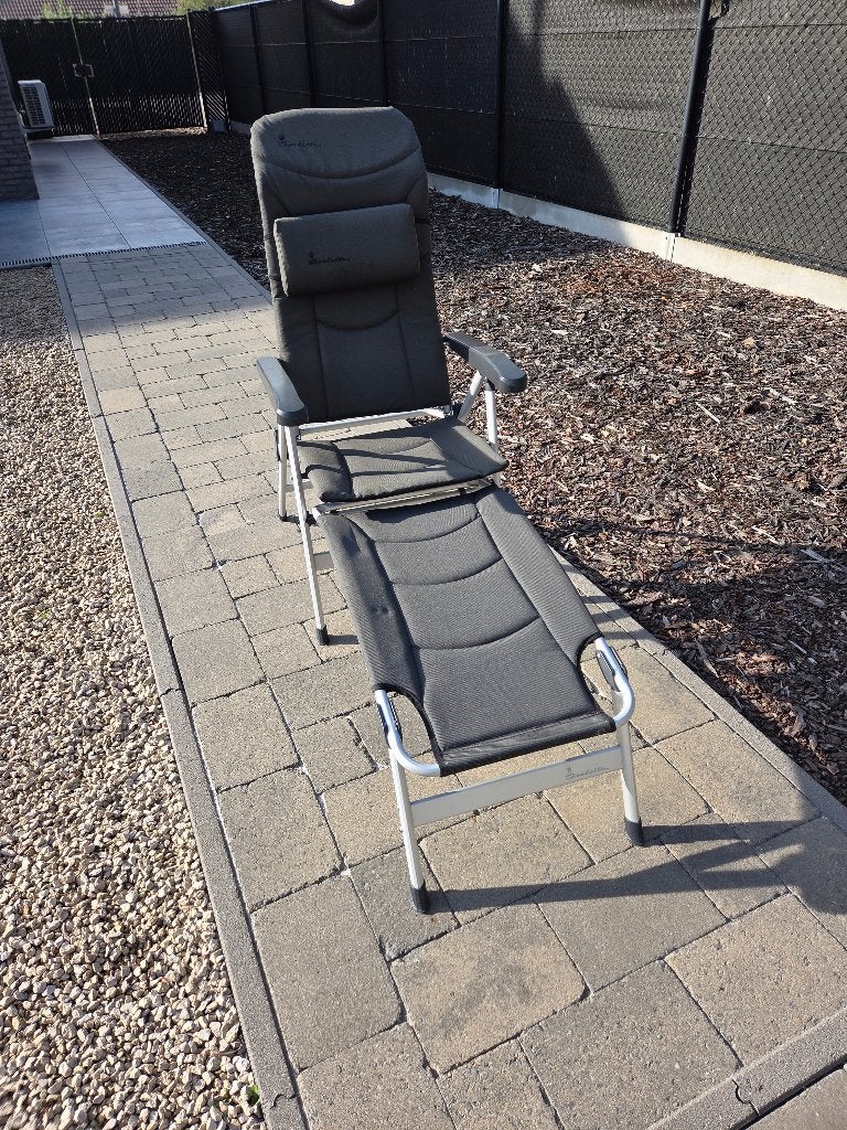 INKLAPBARE TUINZETEL MET VOETENSTUK (verschillende standen), Tuin en Terras, Ophalen, Gebruikt, Aluminium, Inklapbaar