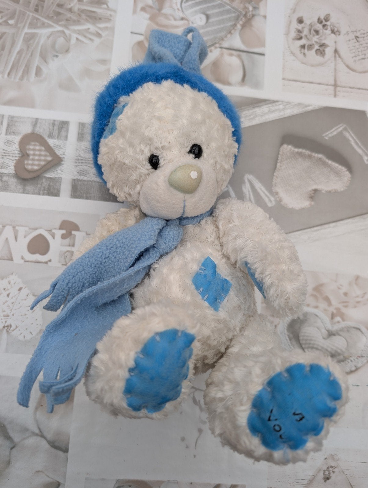 Bel ours avec chapeau et écharpe, Enlèvement ou Envoi, Overige karakters, Autres marques, Blanc