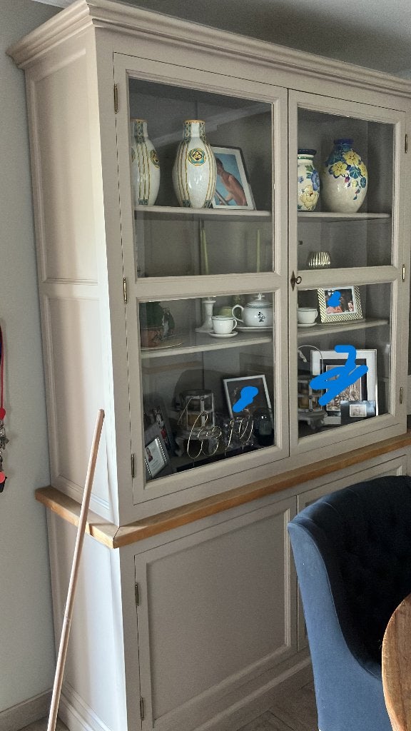 salontafel + 3 kasten, Ophalen, Gebruikt, Flamantstijl maar dan geverfd met taupe (kleur)