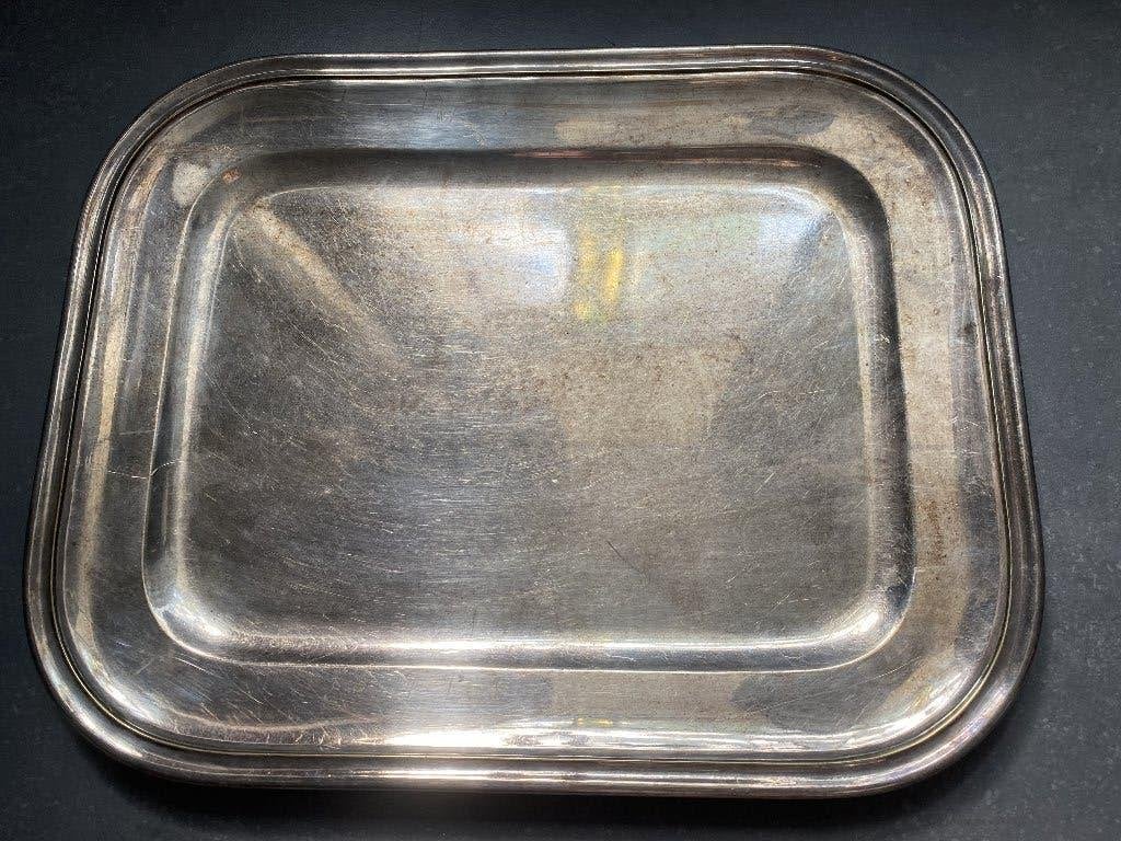 Schotel Christofle verzilverd  opdienbord, Antiek en Kunst, Antiek | Zilver en Goud, Ophalen of Verzenden