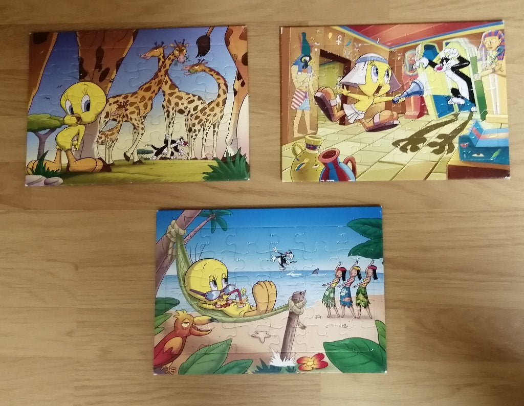 Set van 3 toffe Tweety puzzels (24 stukjes per puzzel), Ophalen of Verzenden, 10 tot 50 stukjes, Zo goed als nieuw, 6 maanden tot 2 jaar