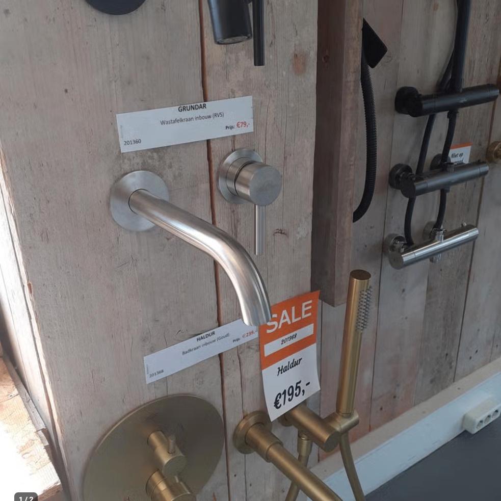 RVS Wastafelkraan, Inbouw + Garantie! Warm/Koud, Grundar, Huis en Inrichting, Woonaccessoires | Overige, Ophalen of Verzenden