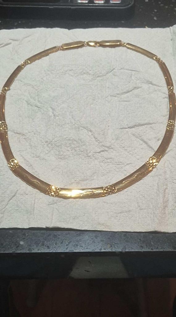 18k gouden dameshalsketting, Handtassen en Accessoires, Ophalen of Verzenden, Zo goed als nieuw, Goud, Goud