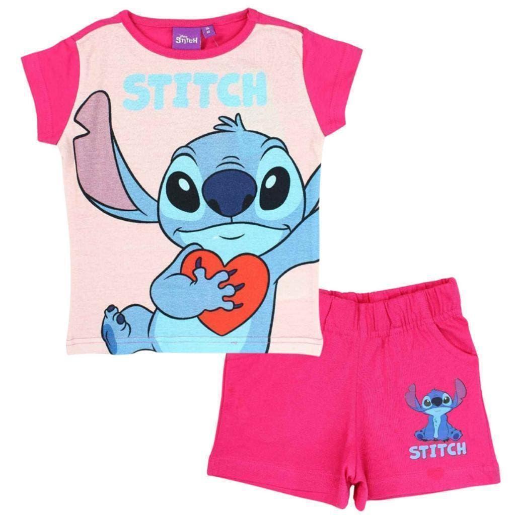 Stitch Shortama Love - Maat 98 - 104 - 110 - Disney - Katoen, Kinderen en Baby's, Kinderkleding | Maat 104, Nieuw, Meisje, Nacht- of Onderkleding