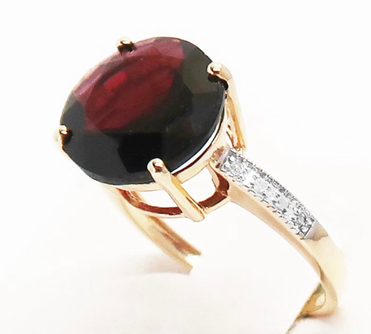 14K gouden Ring met diamanten, Bijoux, Sacs & Beauté, Bagues, Comme neuf, Femme, Plus petit que 17, Or, Or, Avec pierre précieuse