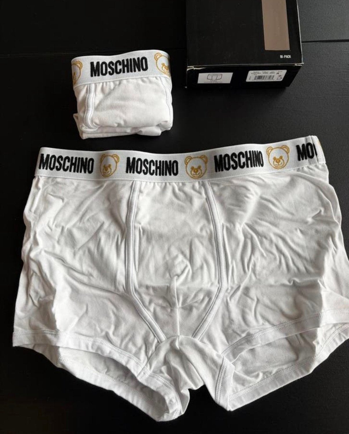 Lot de 2 boxers Moschino, Envoi, Blanc, Boxer