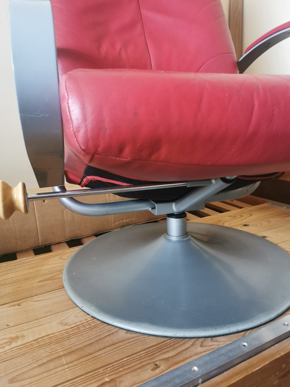 Deense design relaxzetel Kebe, Ophalen, Gebruikt, Leer, Deens design
