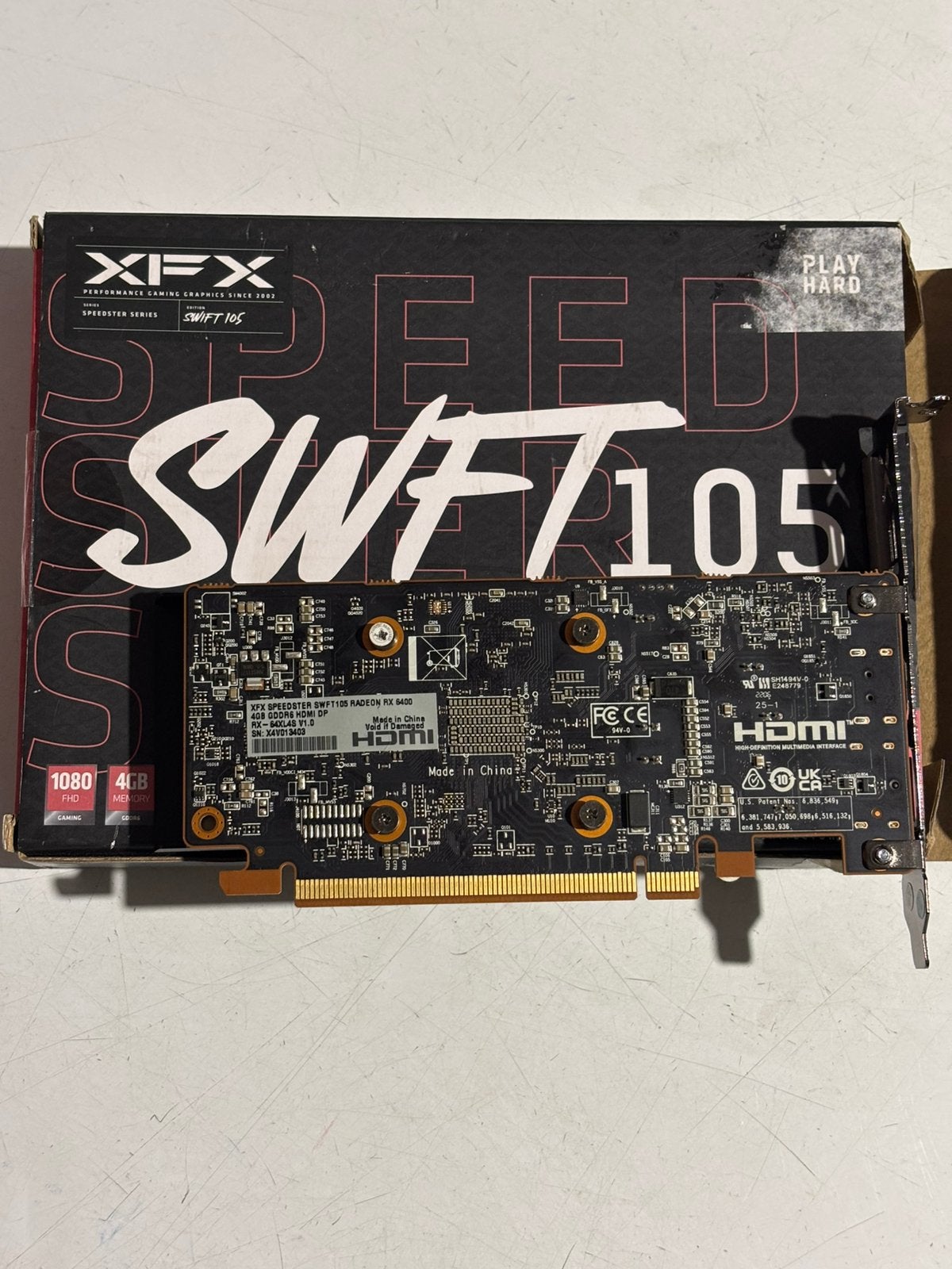 Radeon RX 6400 XFX 4GB speedster swift 105, Computers en Software, Videokaarten, AMD, GDDR6, PCI-Express 4, Ophalen of Verzenden