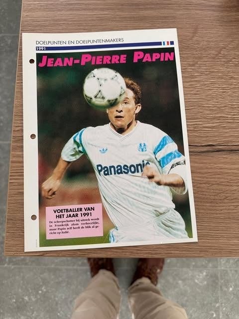 Jean Pierre Papin voetballer an het jaar 1991, Nieuw, Ophalen of Verzenden, Info@jeerpeir.vo, Papin