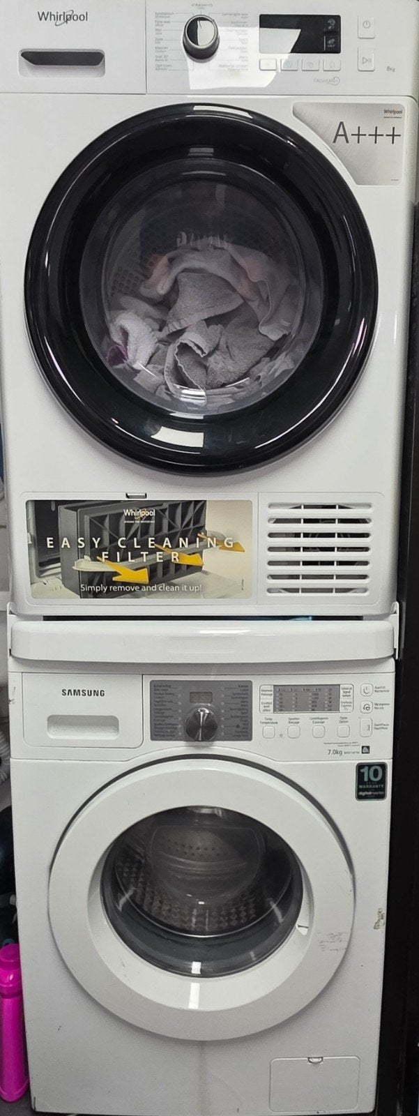 Te koop wasmachine en droogkast, Elektronische apparatuur, Wasmachines, Ophalen