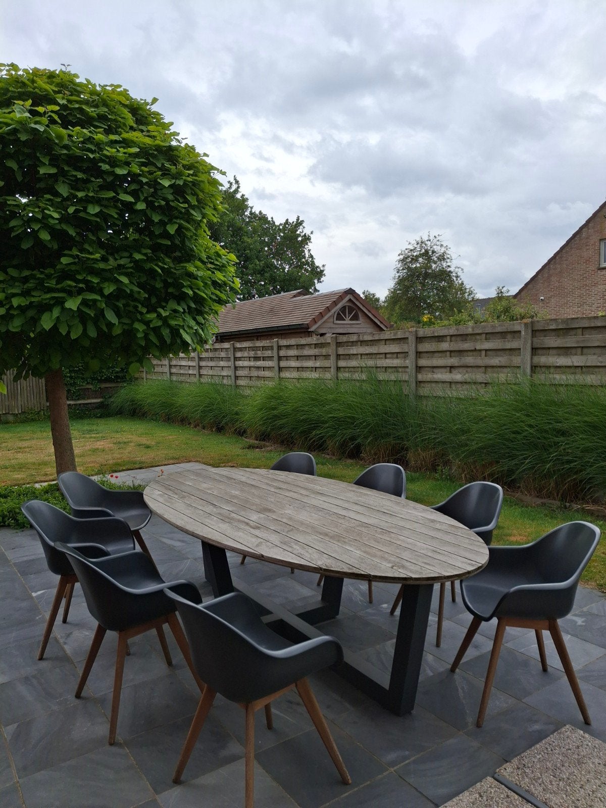 Ovalen bristol tafel 135x280cm + 8 le sud stoelen, Jardin & Terrasse, Ensembles de jardin, Enlèvement