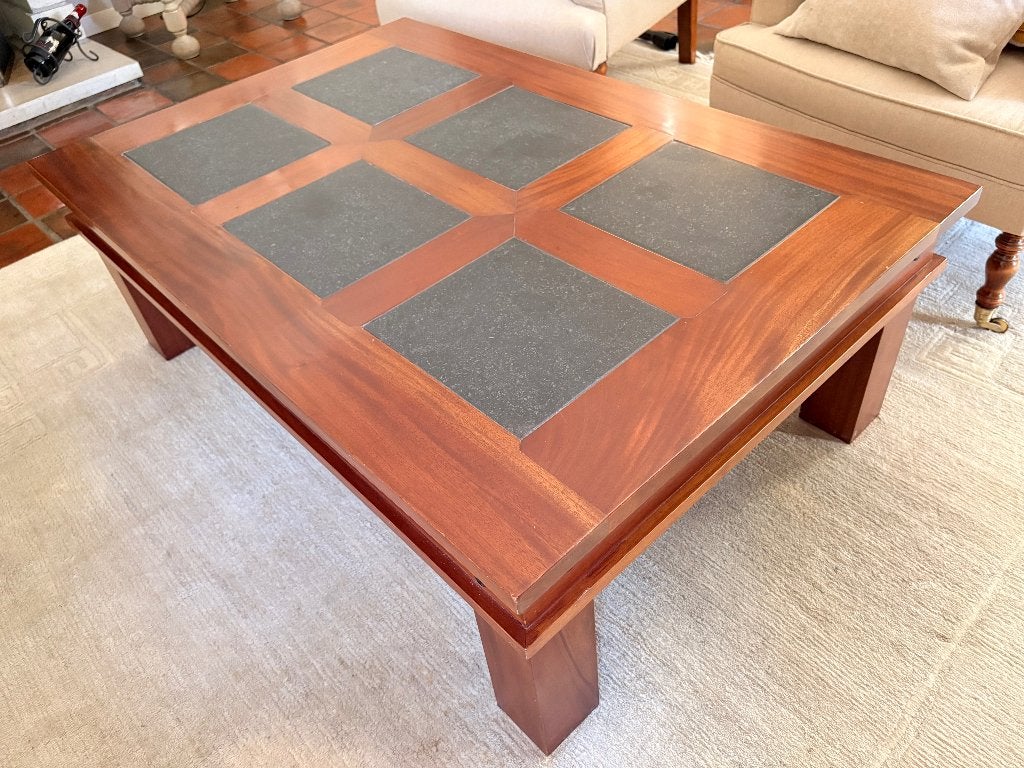 Hoogwaardig in acajou houten salontafel, 100 à 150 cm, Enlèvement, Utilisé, 50 à 100 cm