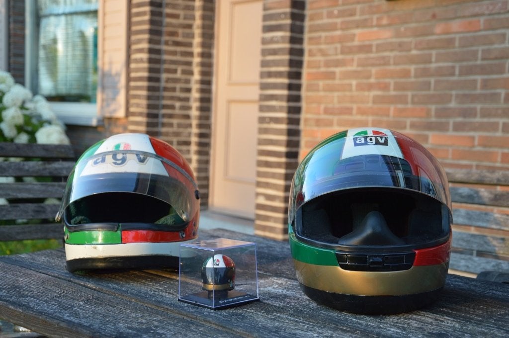 AGV helm 1980 / 1996 Tri colore, Motoren, Kleding | Motorhelmen, Ophalen, L, Tweedehands, Integraalhelm