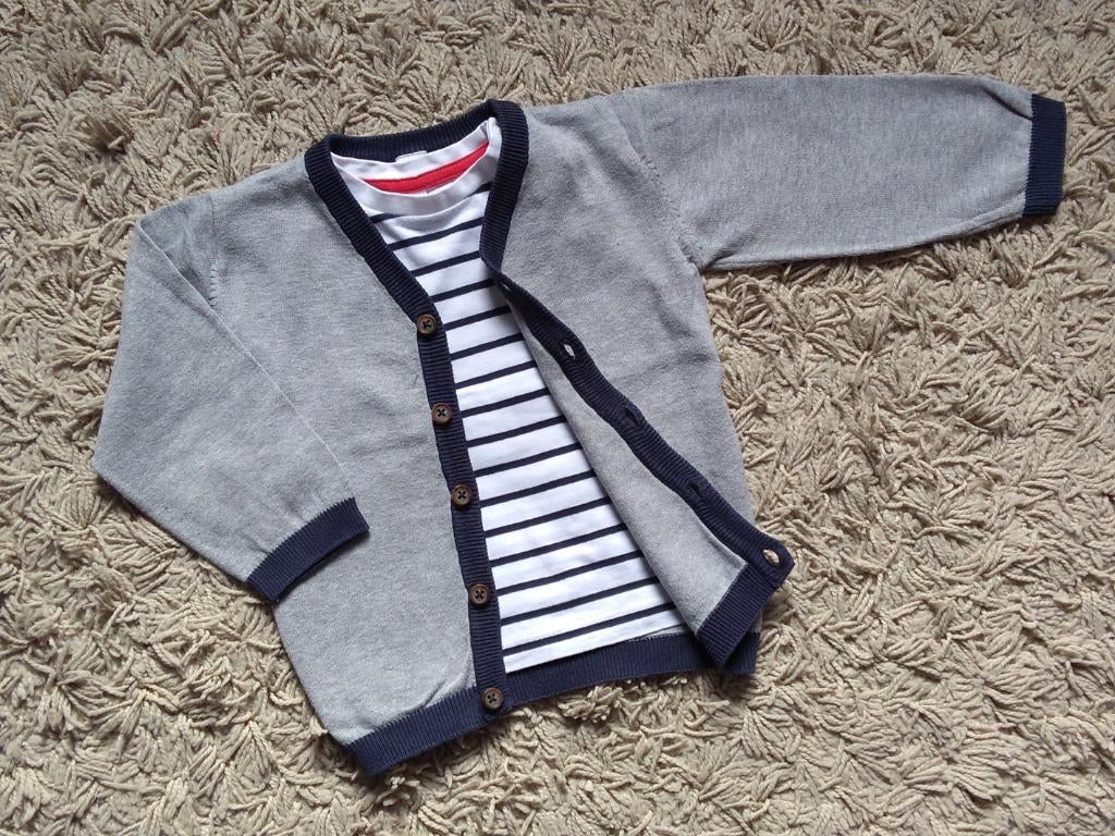 ★ M86/92 - Set Gillet + T-shirt, Kinderen en Baby's, Babykleding | Maat 86, Ophalen of Verzenden, Zo goed als nieuw, Jongetje