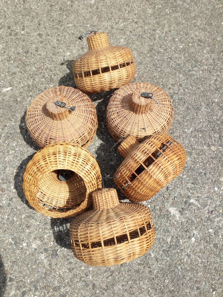 abat-jour osier/rotin/BOHO (vintage), Enlèvement, Comme neuf, BOHO