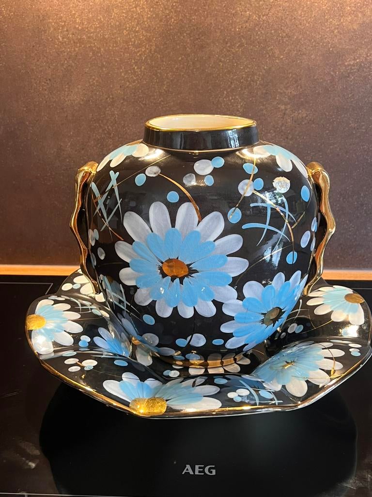 Vase et plat Art Déco Boch de Raymond Chevalier, Ophalen