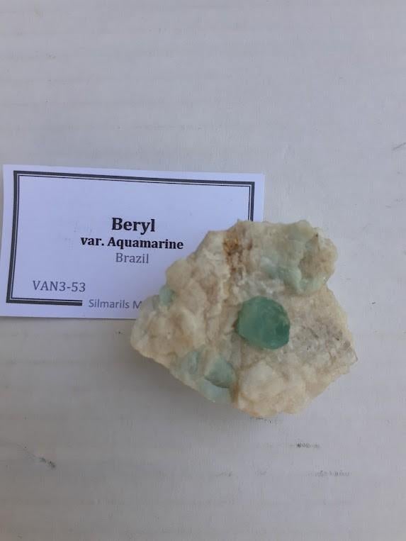 béryl var. aigue-marine, Collections, Enlèvement, Minéral