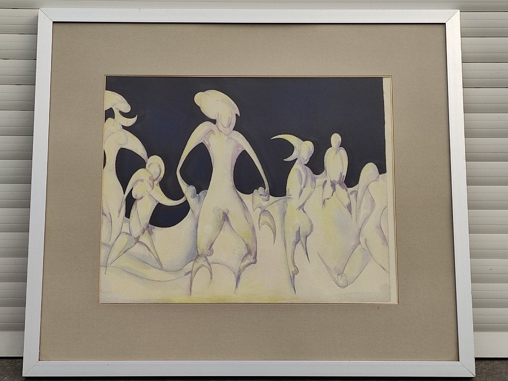 aquarelle signe charles delporte, Antiquités & Art, Enlèvement ou Envoi, Aquarelle, Panneau
