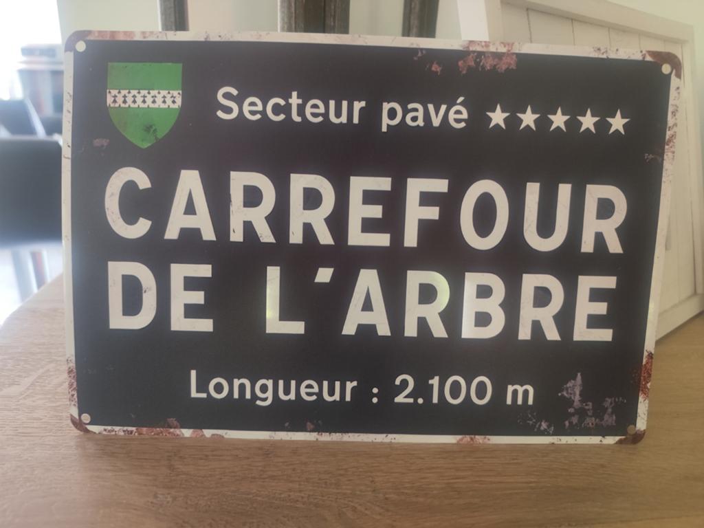 Plaque métallique cyclisme.20x30cm.Carrefour de l'arbre ., Enlèvement ou Envoi, M