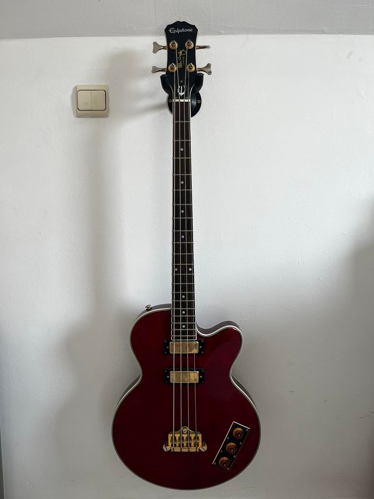 Epiphone Bass Allen Woody Rumblekat Wine Red, Ophalen, Zo goed als nieuw, Semi-akoestisch