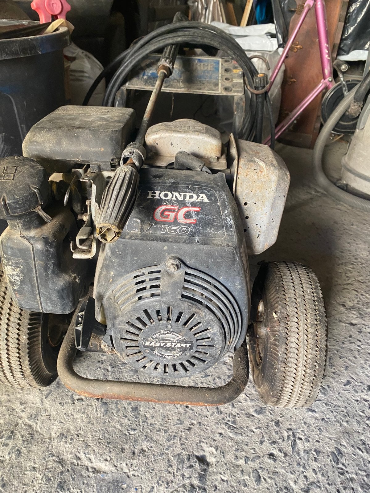Karcher 170bar fonctionnel moteur honda, Tuin en Terras, Ophalen, Gebruikt, Benzine, Met regelbare waterdruk