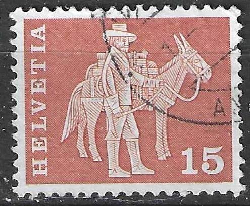 Zwitserland 1960-1963 - Yvert 645 - Begeleider (ST), Verzenden, Gestempeld