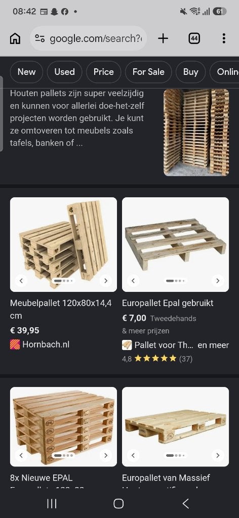 Ik zoek gratis houtpallete, Diversen, Overige Diversen, Nieuw, Ophalen